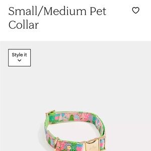 Lilly Pulitzer Pink & Green Floral Pet Collar - OS